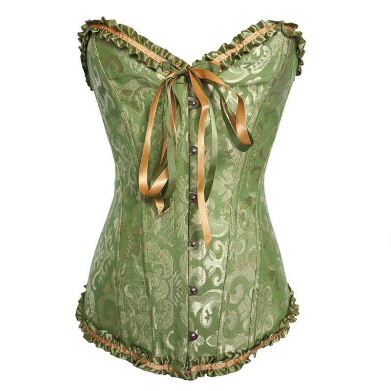 Wholesale Lace Up Boned Overbust Corset Bustier – MH1035