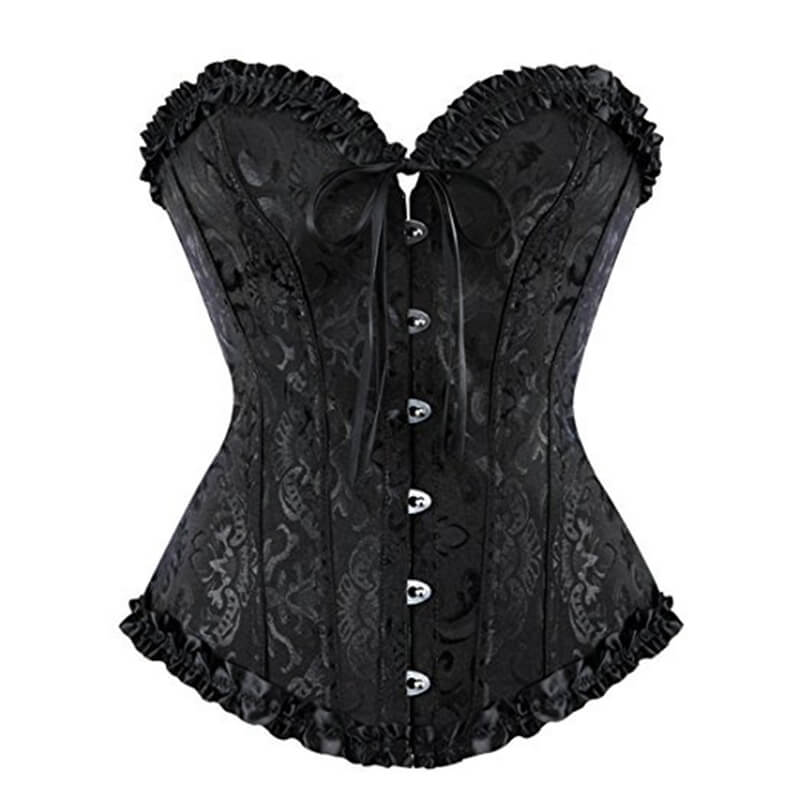 Wholesale Lace Up Boned Overbust Corset Bustier – MH1035