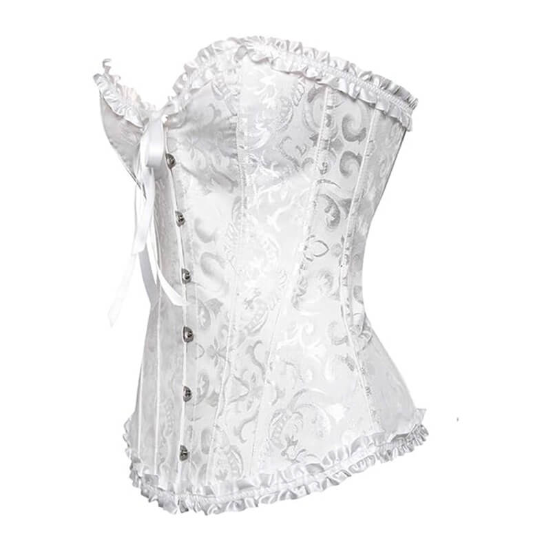 Wholesale Lace Up Boned Overbust Corset Bustier – MH1035 - alternate view