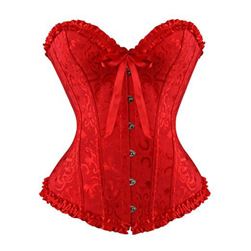 Wholesale Lace Up Boned Overbust Corset Bustier – MH1035