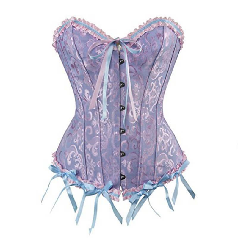 Wholesale Lace Up Boned Overbust Corset Bustier – MH1035