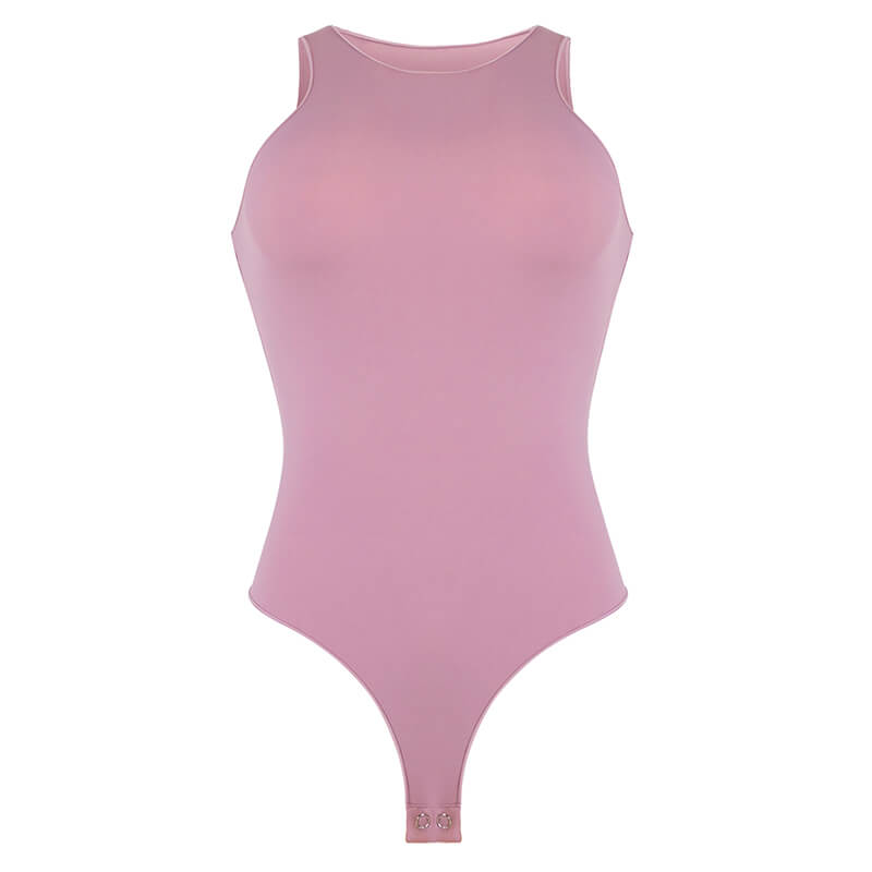 NANBIN Factory Wholesale High Neck Bodysuit In Purple MT000354PU
