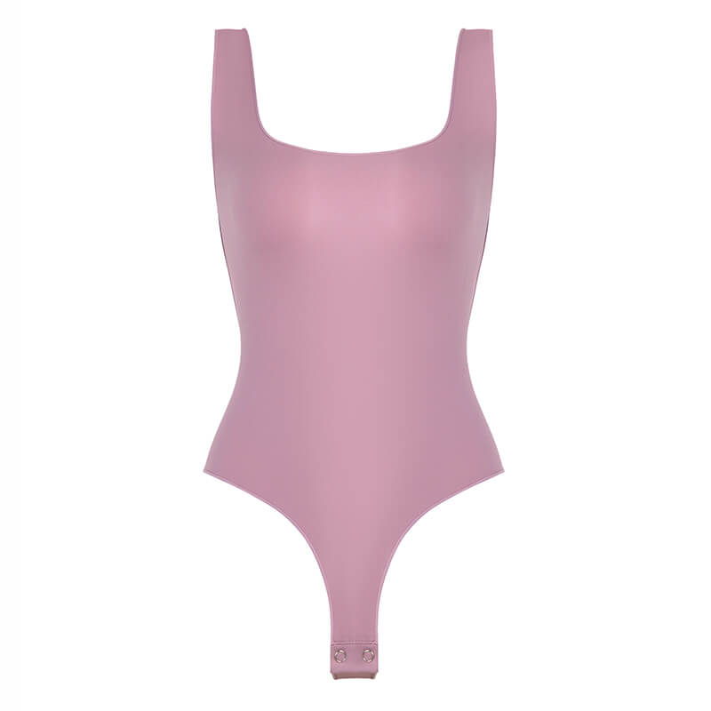 NANBIN Factory Wholesale Scoop Neck Tank Top Bodysuit In Purple MT000360PU