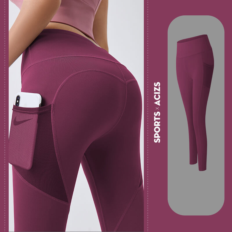 Wholesale Running Leggings With Phone Pocket MHW133579