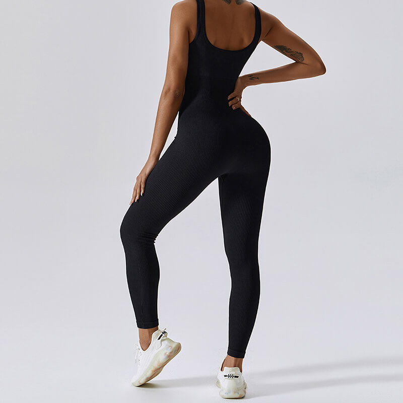 Nanbin Wholesale Black Unitard Jumpsuit Seamless Activewear Romper - MH133767