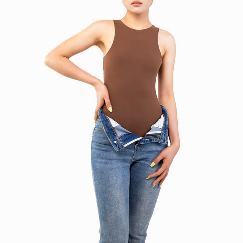 Wholesale Sleeveless Racer Back Crew Neck Bodysuit – MT000302K - alternate view