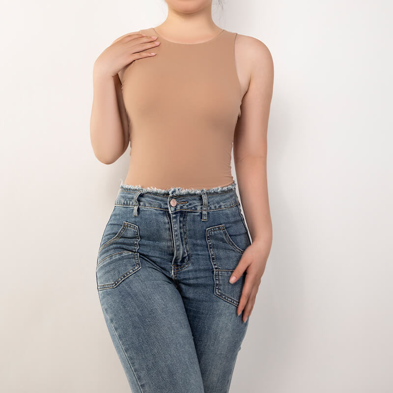 Wholesale Sleeveless Racer Back High Neck Bodysuit - MT000302N