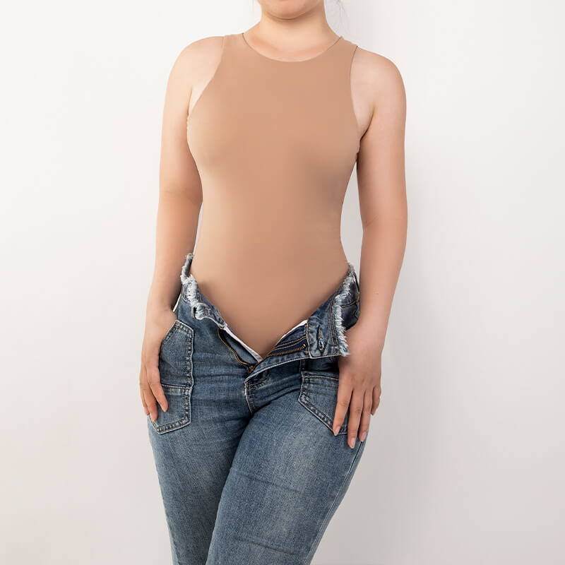 Wholesale Sleeveless Racer Back High Neck Bodysuit - MT000302N