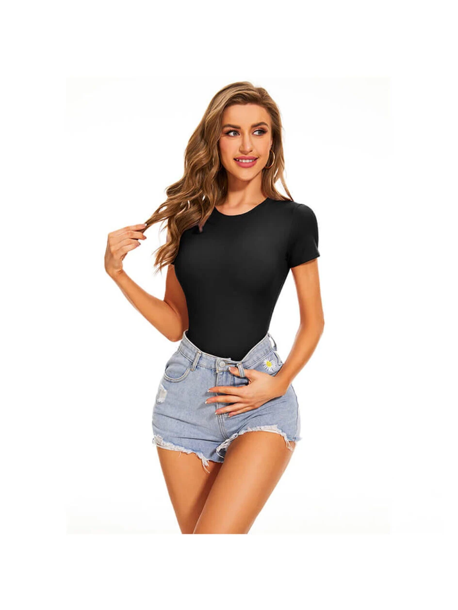 NANBIN Factory Crew Neck Long Sleeve Bodysuit MT000361B – Gallery