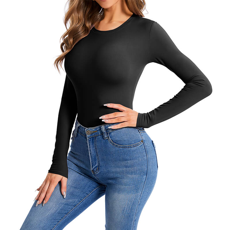 NANBIN Factory Wholesale Crew Neck Long Sleeve Bodysuit MT000361B