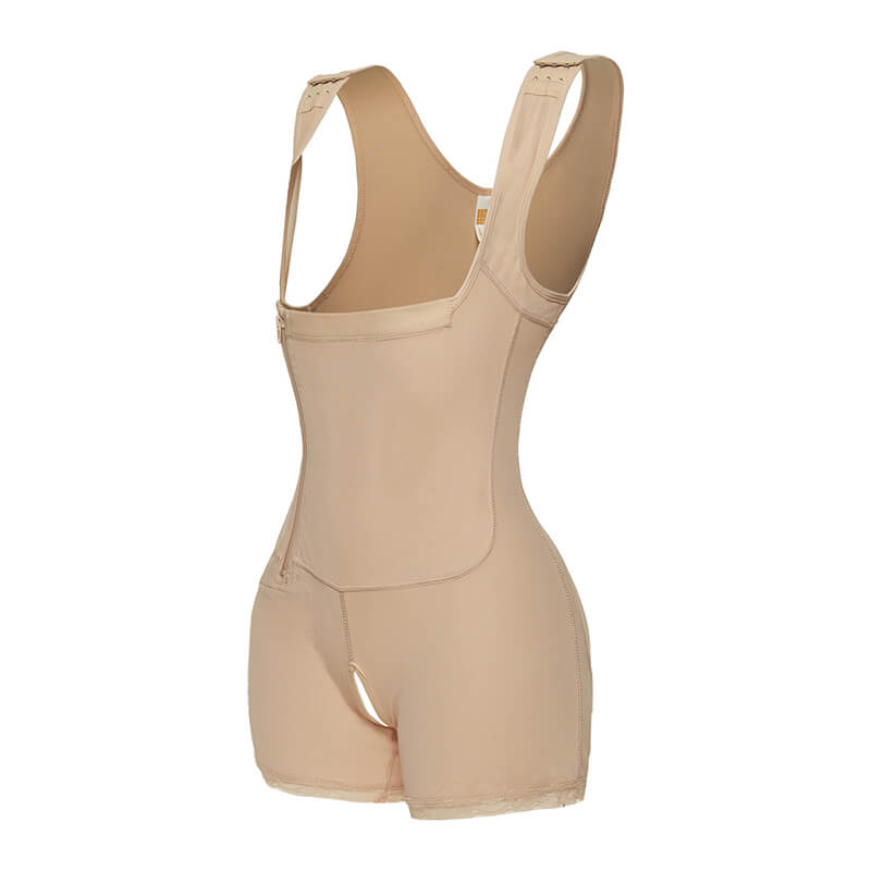 Custom Zipper Open Slimmer Bodysuit Tummy Control Shapewear MHW100031B
