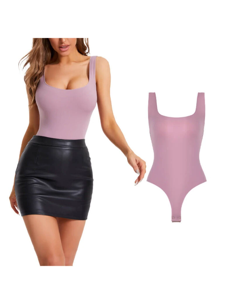 Sleeveless Square-Neck Tank Bodysuit - alternate view
