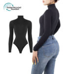 Wholesale Long Sleeve High Neck Bodysuit In Black – MT000303B