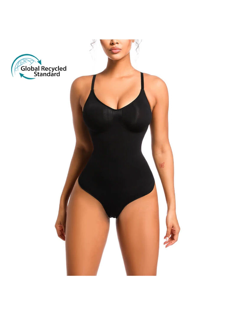 Smooth Contour Black Thong Bodysuit – MT000301