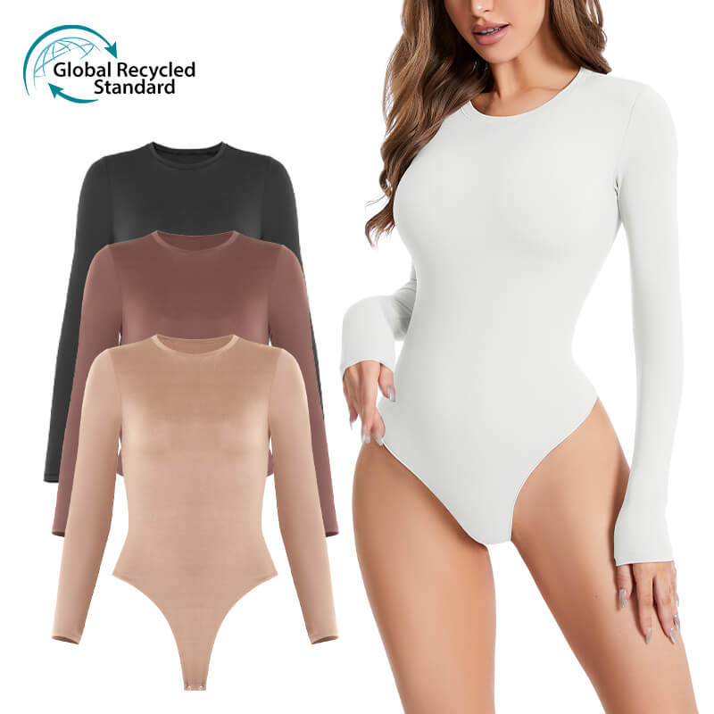 NANBIN Factory Wholesale Crew Neck Long Sleeve Bodysuit MT000361B