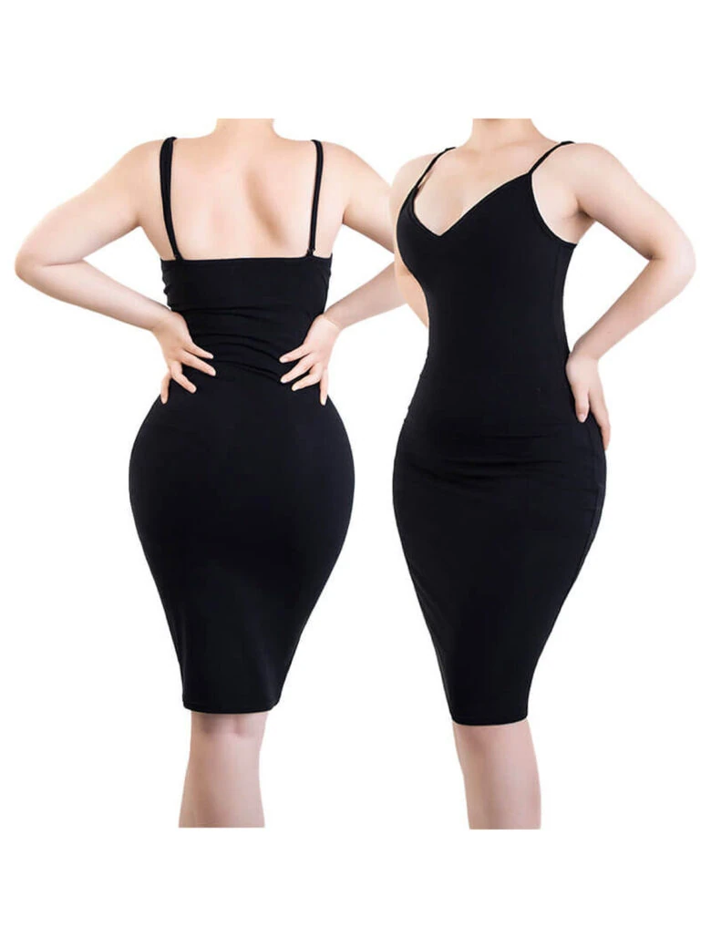 V-neck built in shapewear dress
