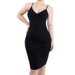 Wholesale Dress Built in Shapewear V Neck Black – MT000263B
