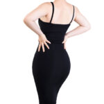 Wholesale Dress Built in Shapewear V Neck Black – MT000263B
