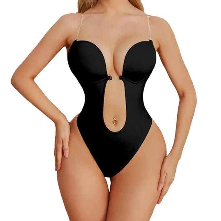Wholesale Deep Plunge Bodysuit: Seamless for Low-Cut Styles MH1374