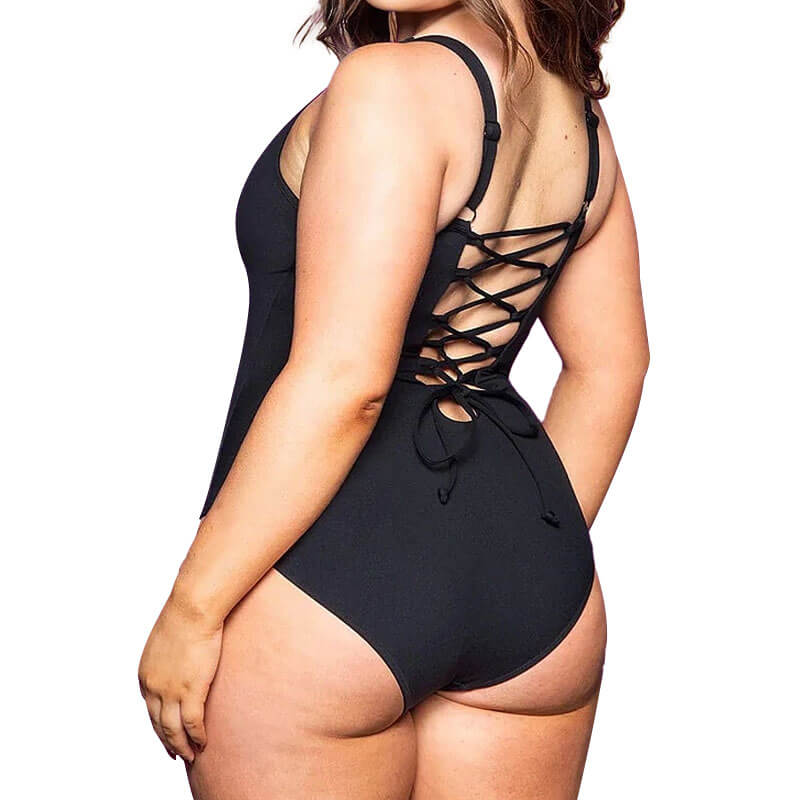 Wholesale Seamless Sculpt Backless Lace-Up Corset Swimsuits MT000582