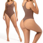 Wholesale Smooth Contour V-Neck Thong Shapewear Bodysuit MT000455