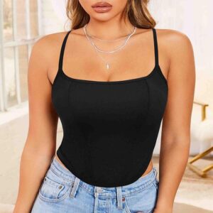 Wholesale Tank top Rear Zipper Adjustable Straps Square Neck Corset MT000230