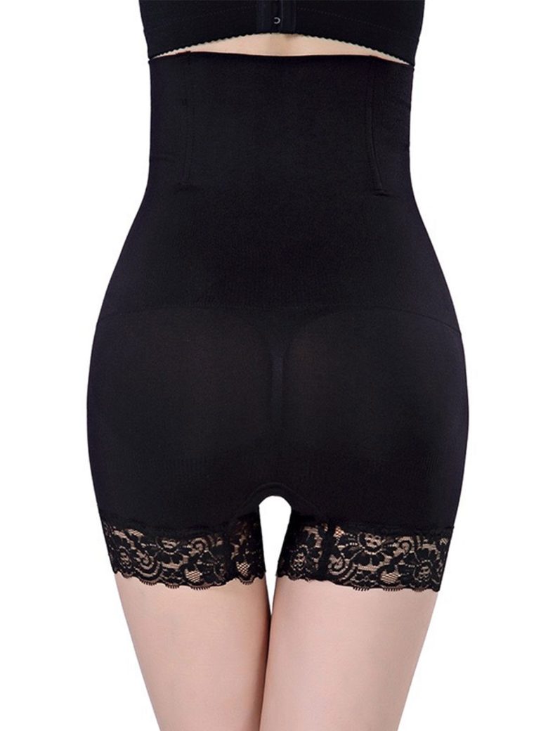 Lace Trim Tummy Control Shorts - alternate view
