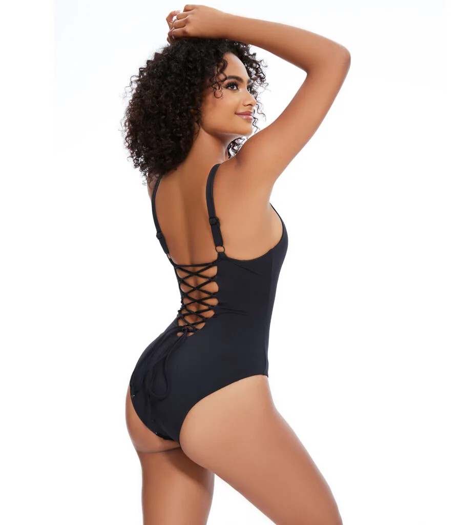 Lace-Up Corset Bodysuit
