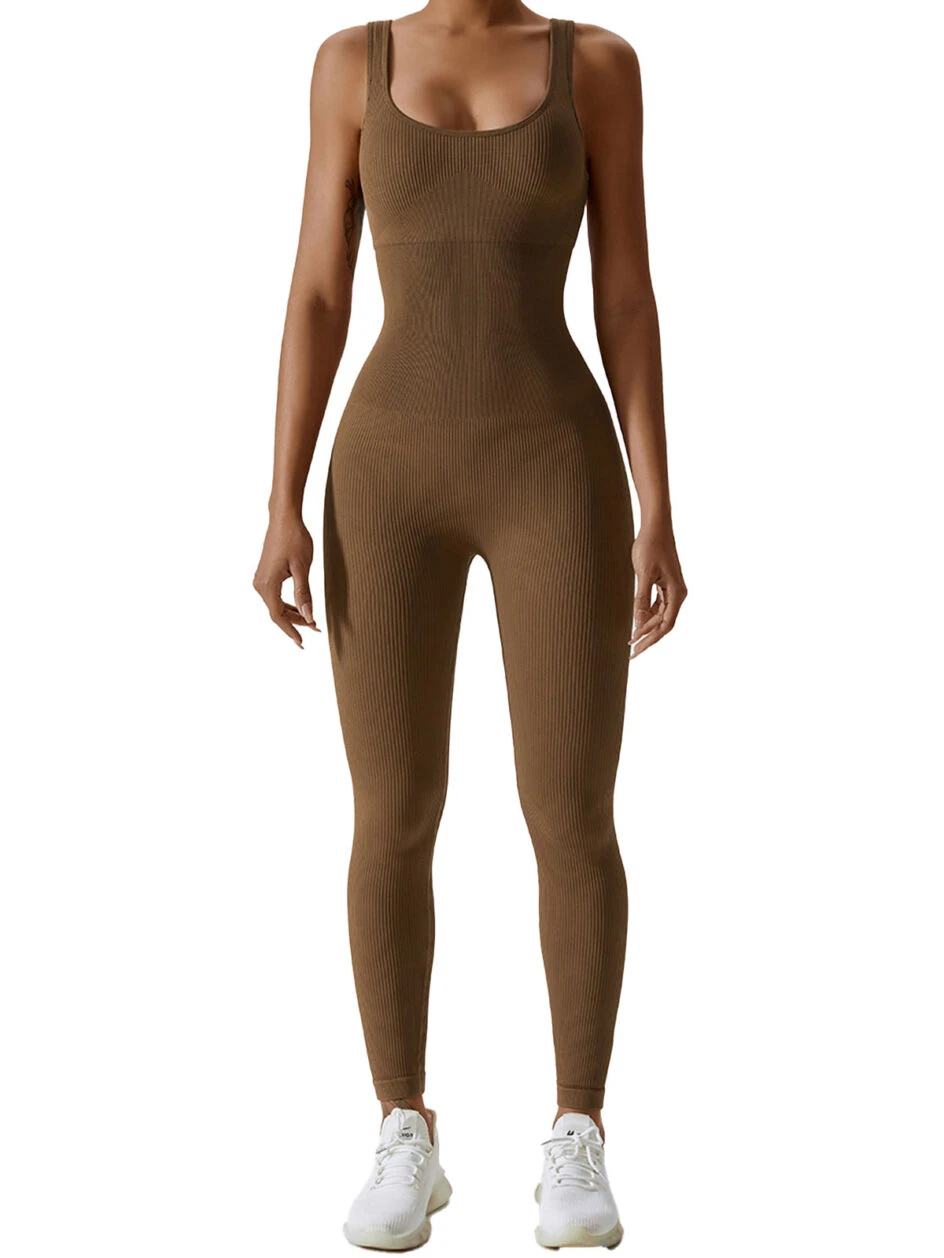Schwarzer, nahtloser Activewear-Overall