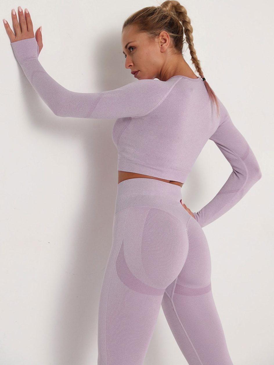 Conjunto de leggings de ioga por grosso, conjunto de treino para mulher, fato de treino de 3 peças MH13926