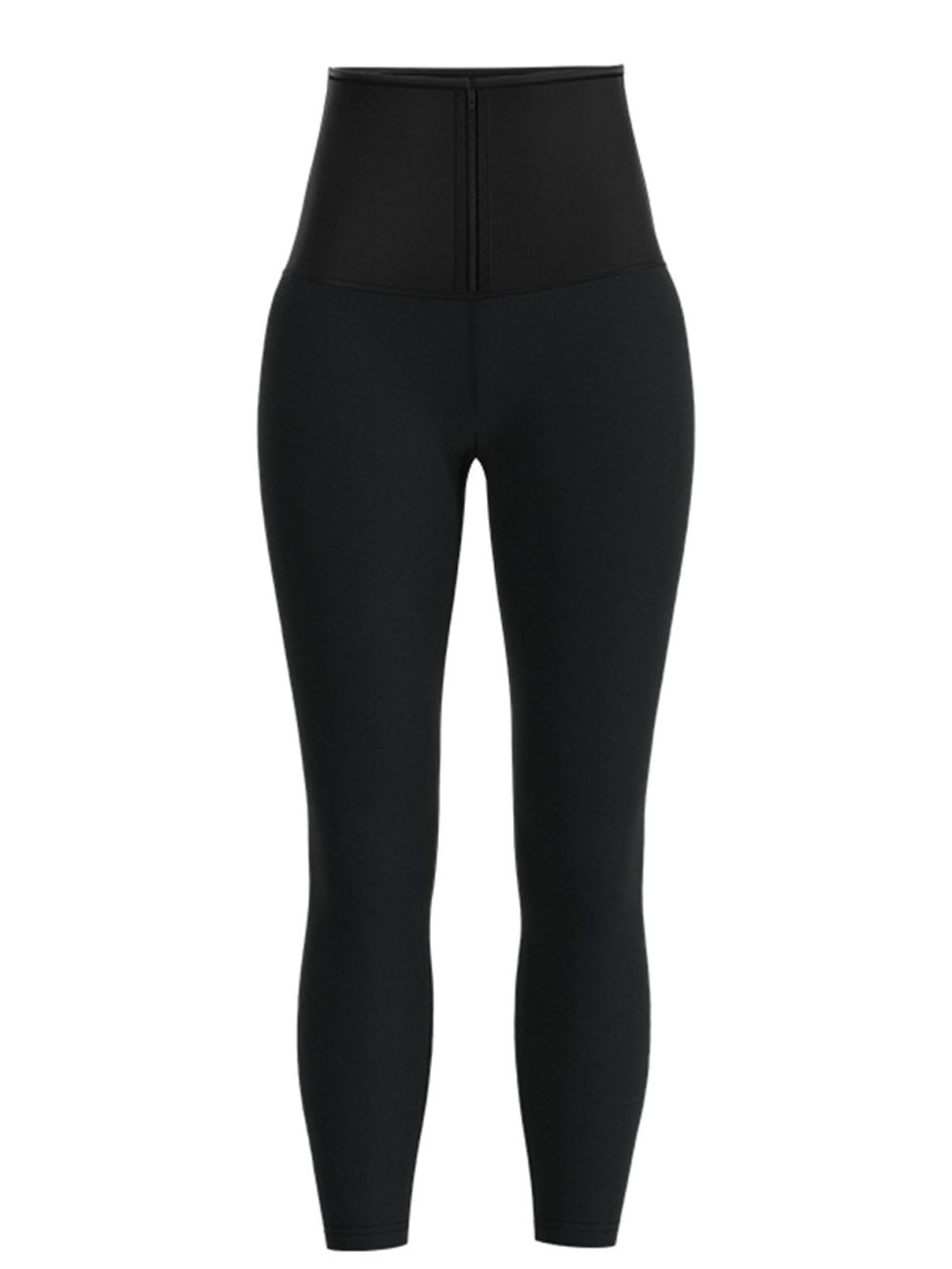 Calças curtas de cintura alta com cinto modelador YKK Zipper Dairy Milk Silk MHW100277B