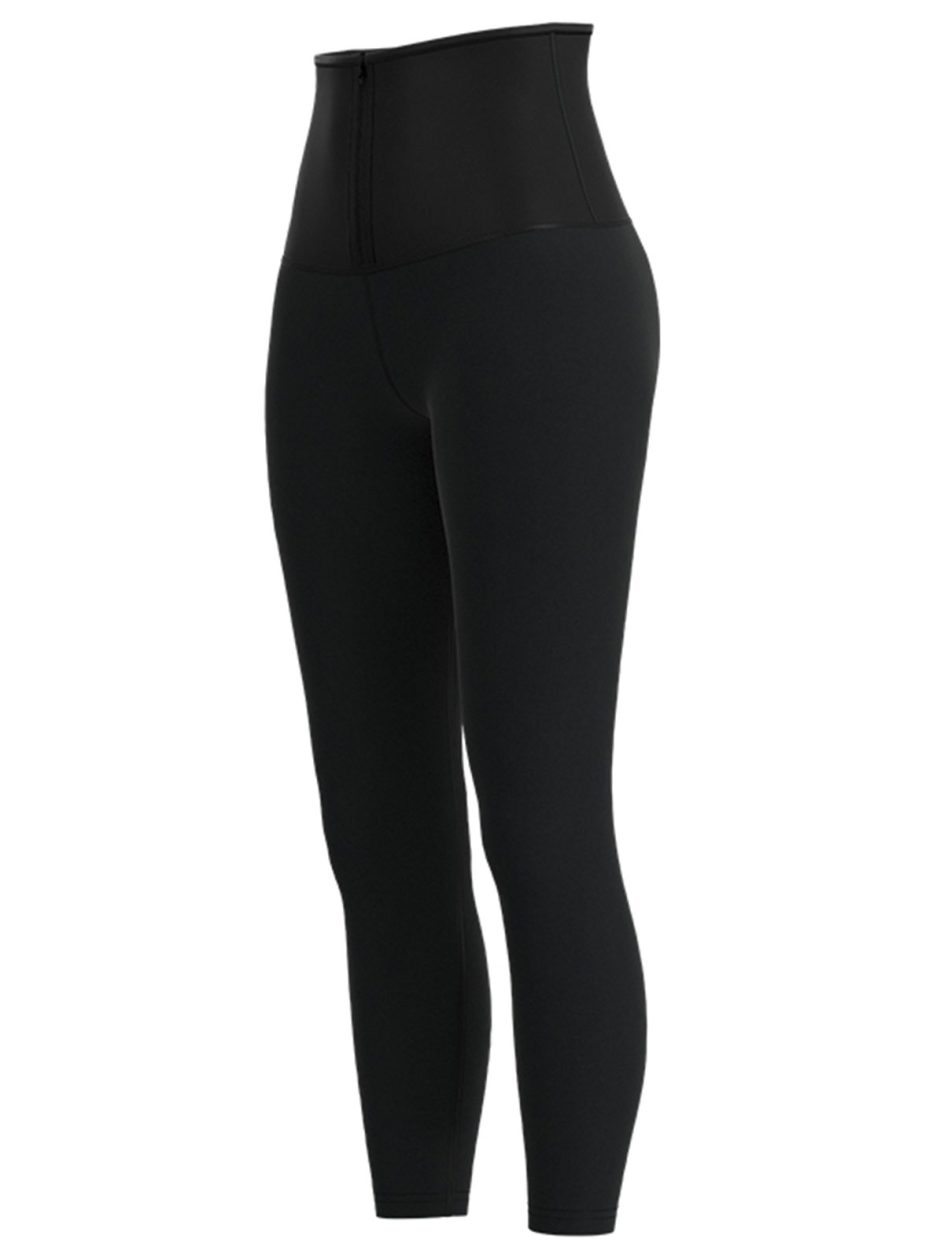 Calças curtas de cintura alta com cinto modelador YKK Zipper Dairy Milk Silk MHW100277B