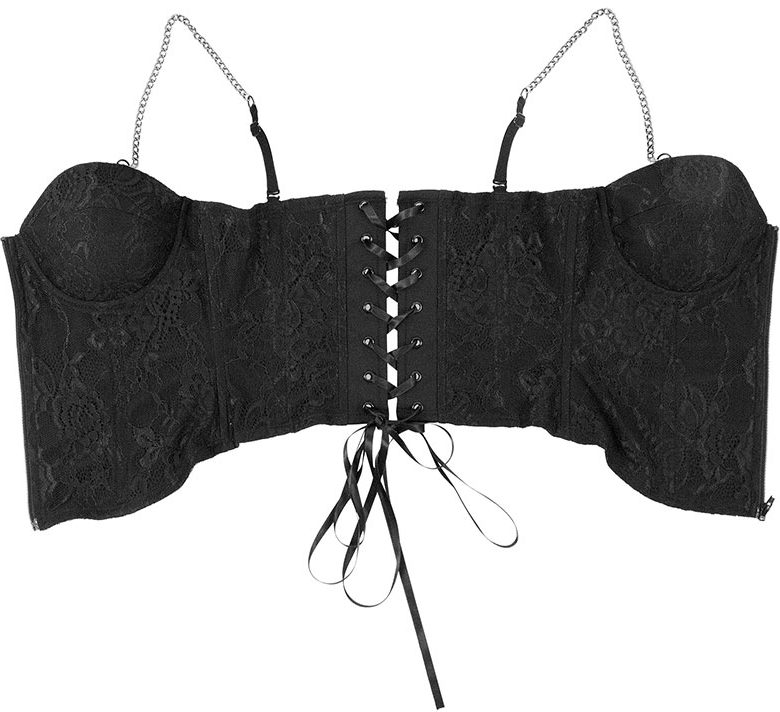 Wholesale Lace Corset Top Black Bustier Corset  For Women MHW100763B - alternate view