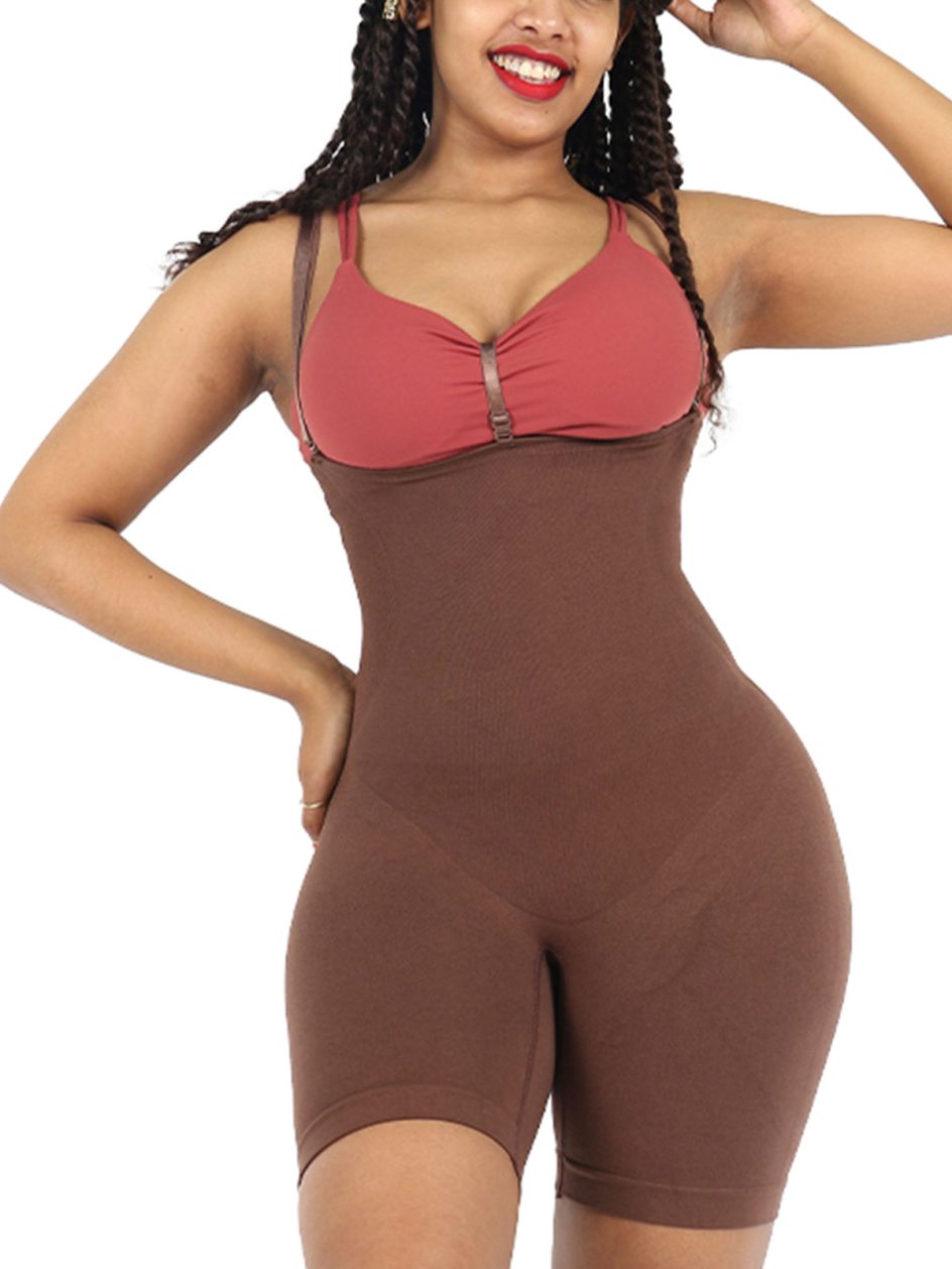 Open-Bust Mid-Thigh Shapewear Bodysuit