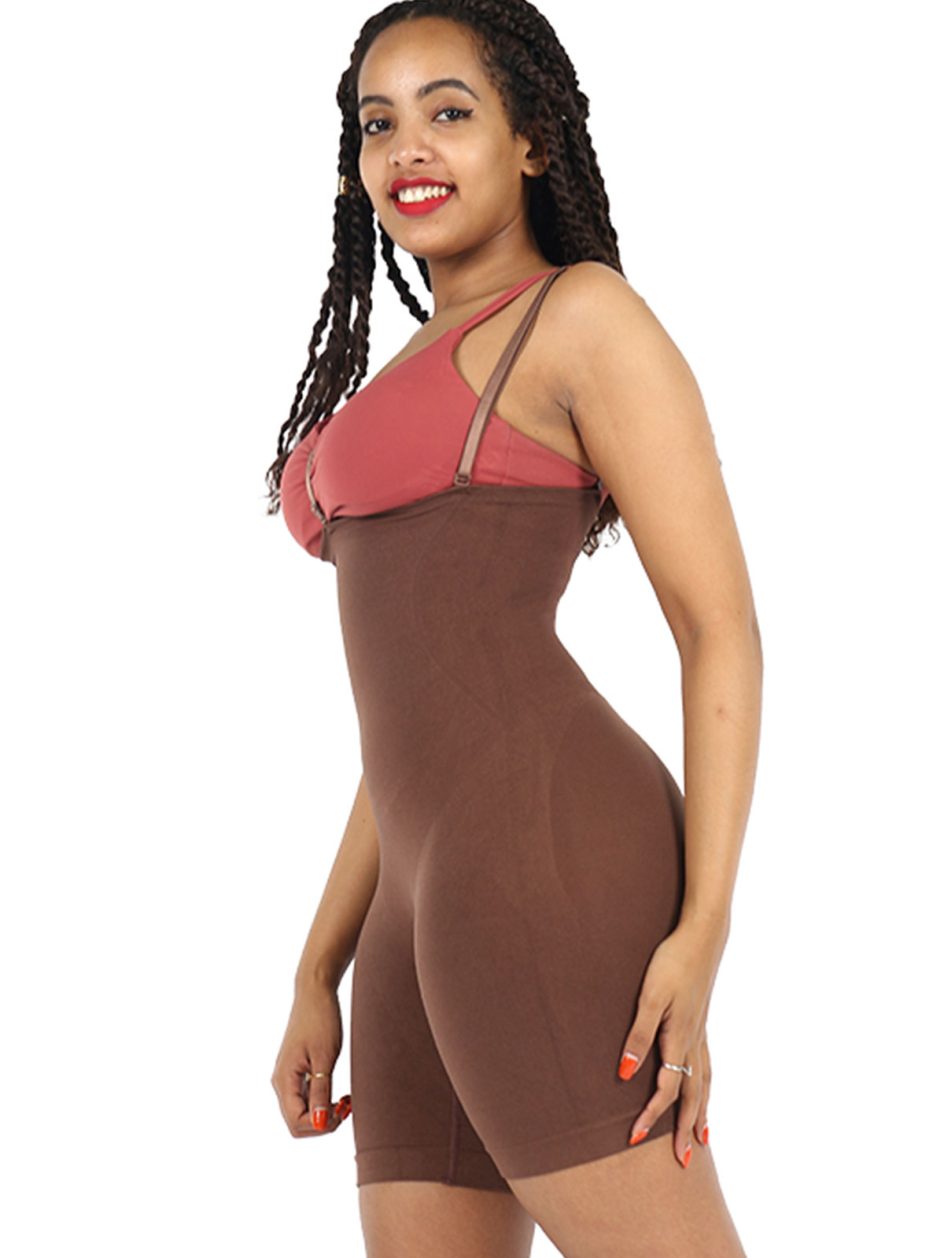 Open-Bust Mid-Thigh Shapewear Bodysuit