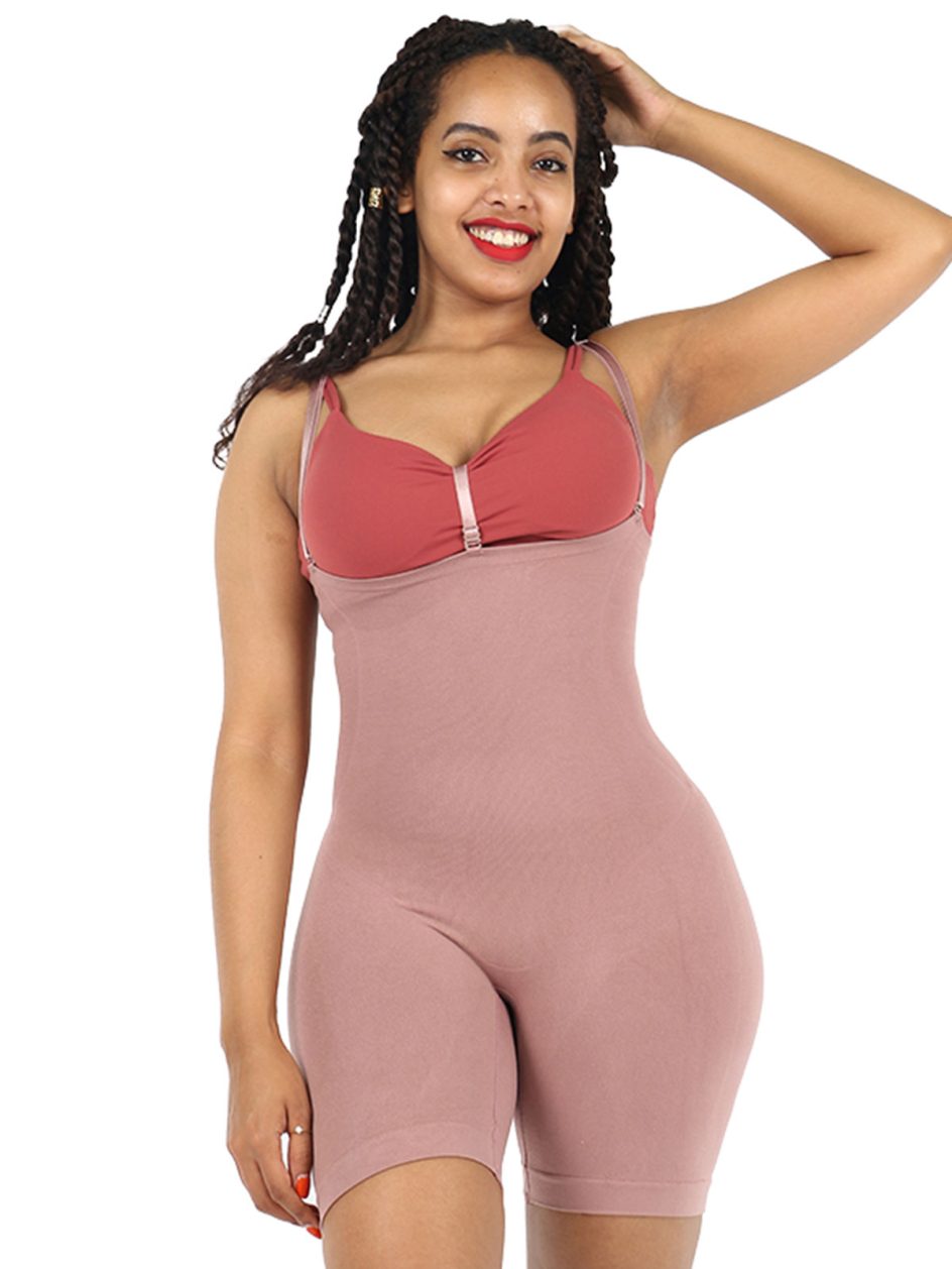 Open-Bust Mid-Thigh Shapewear Bodysuit