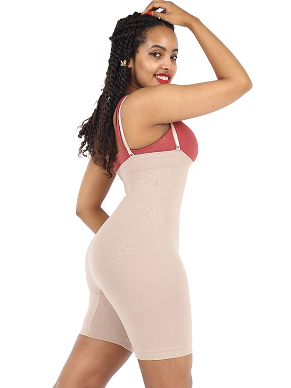 Open-Bust Mid-Thigh Shapewear Bodysuit