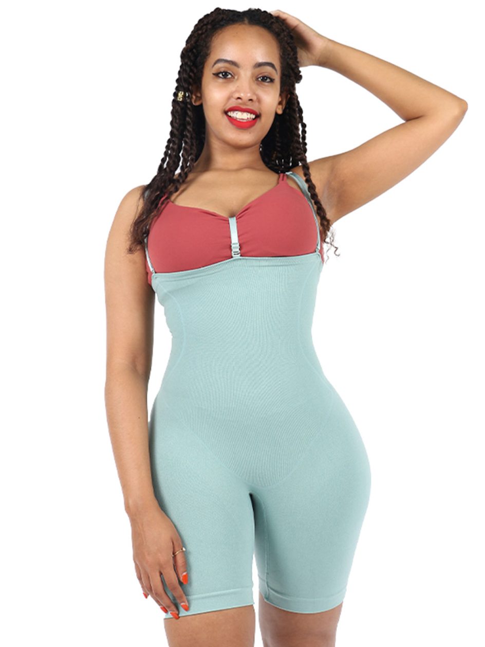 Open-Bust Mid-Thigh Shapewear Bodysuit
