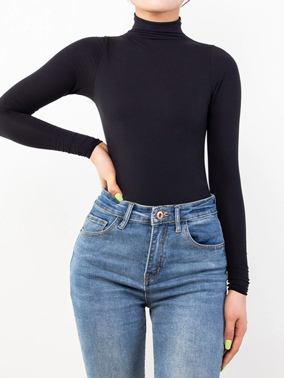Turtleneck Thong Bodysuit