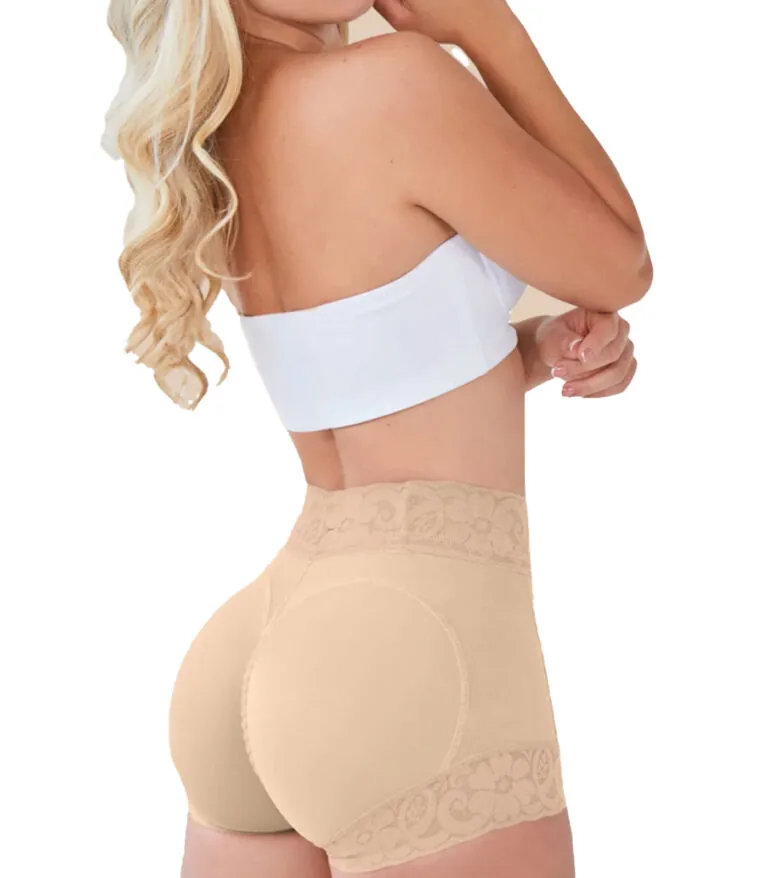 Cuecas de renda sem costuras, de cintura alta e com efeito modelador