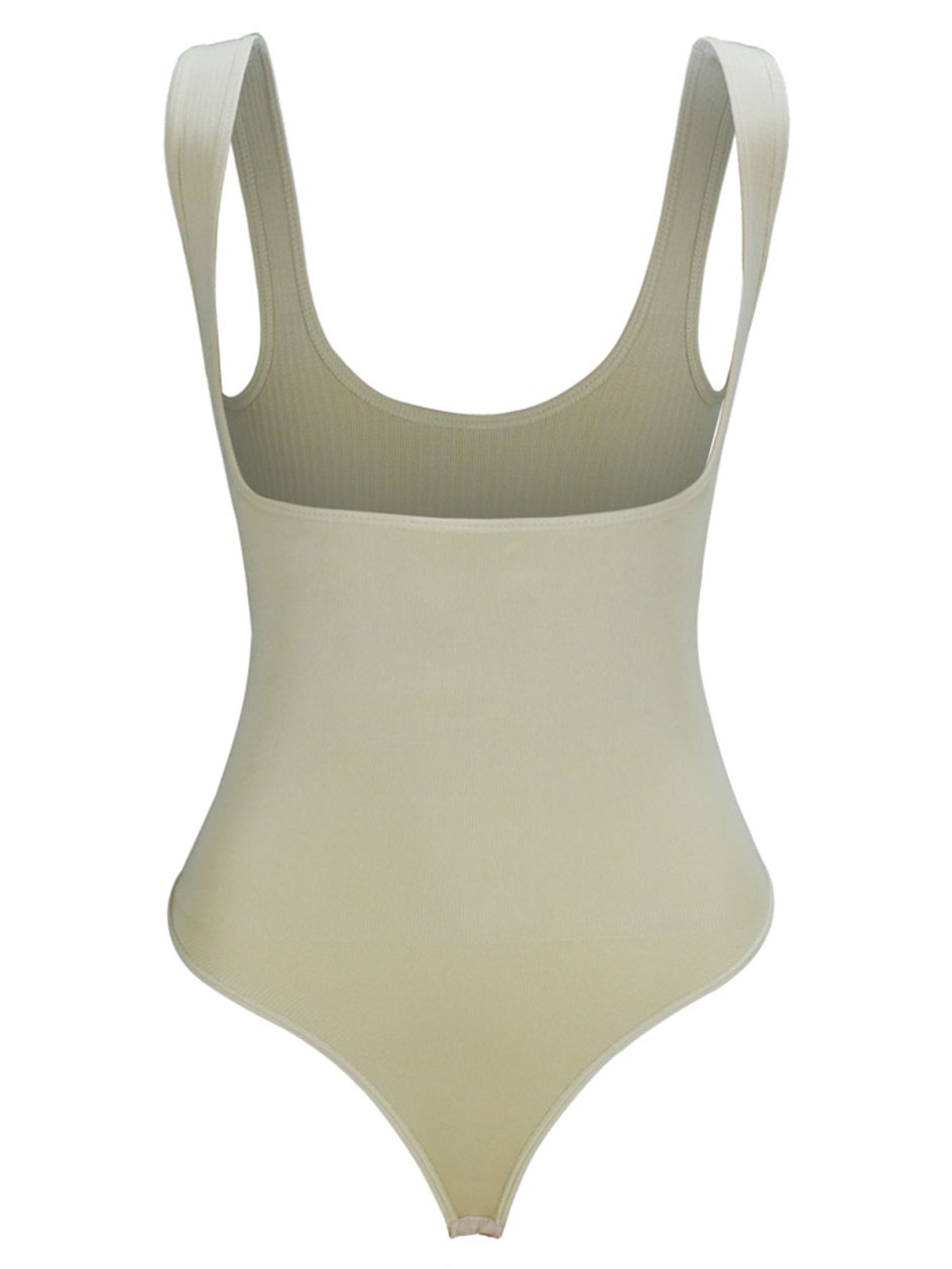 Seamless Open-Bust Tummy Control Thong Bodysuit