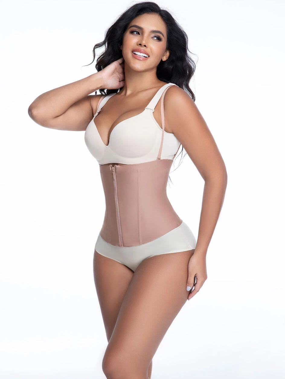 High compression strap latex waist trainer for women