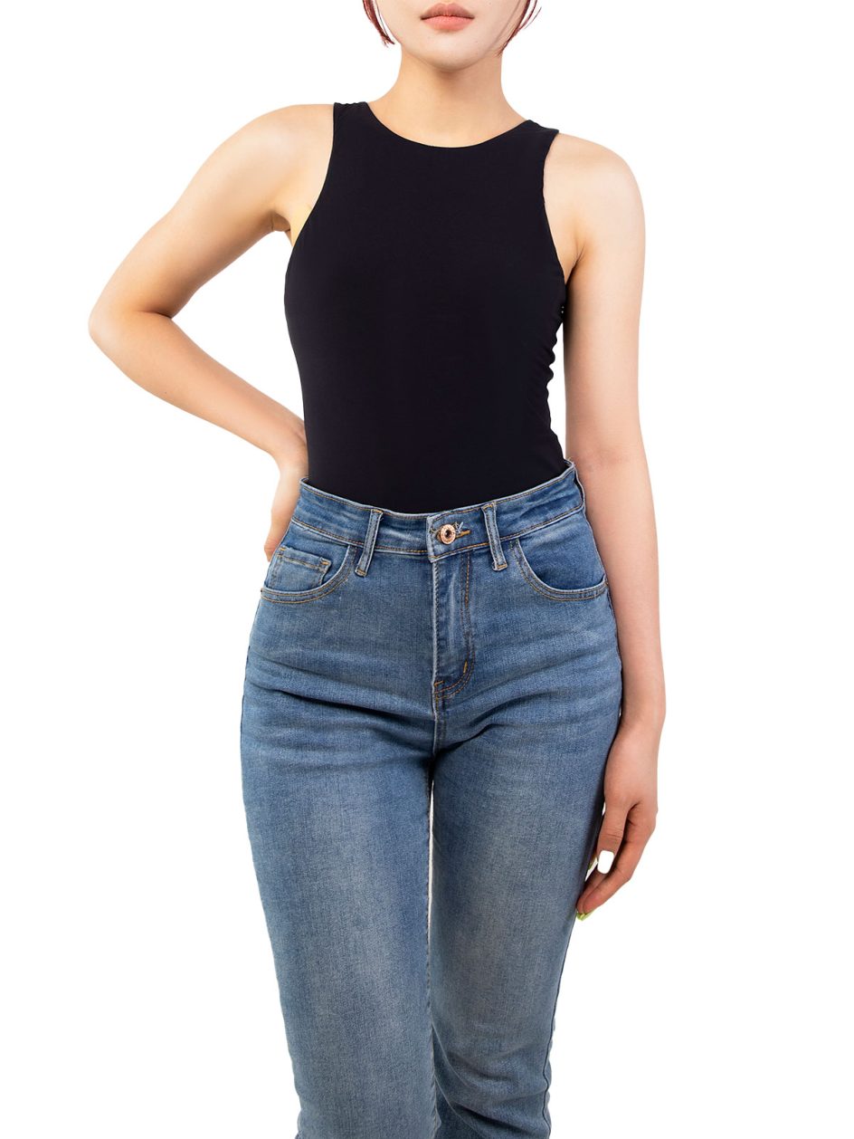 Sleeveless Crew-Neck Bodysuit