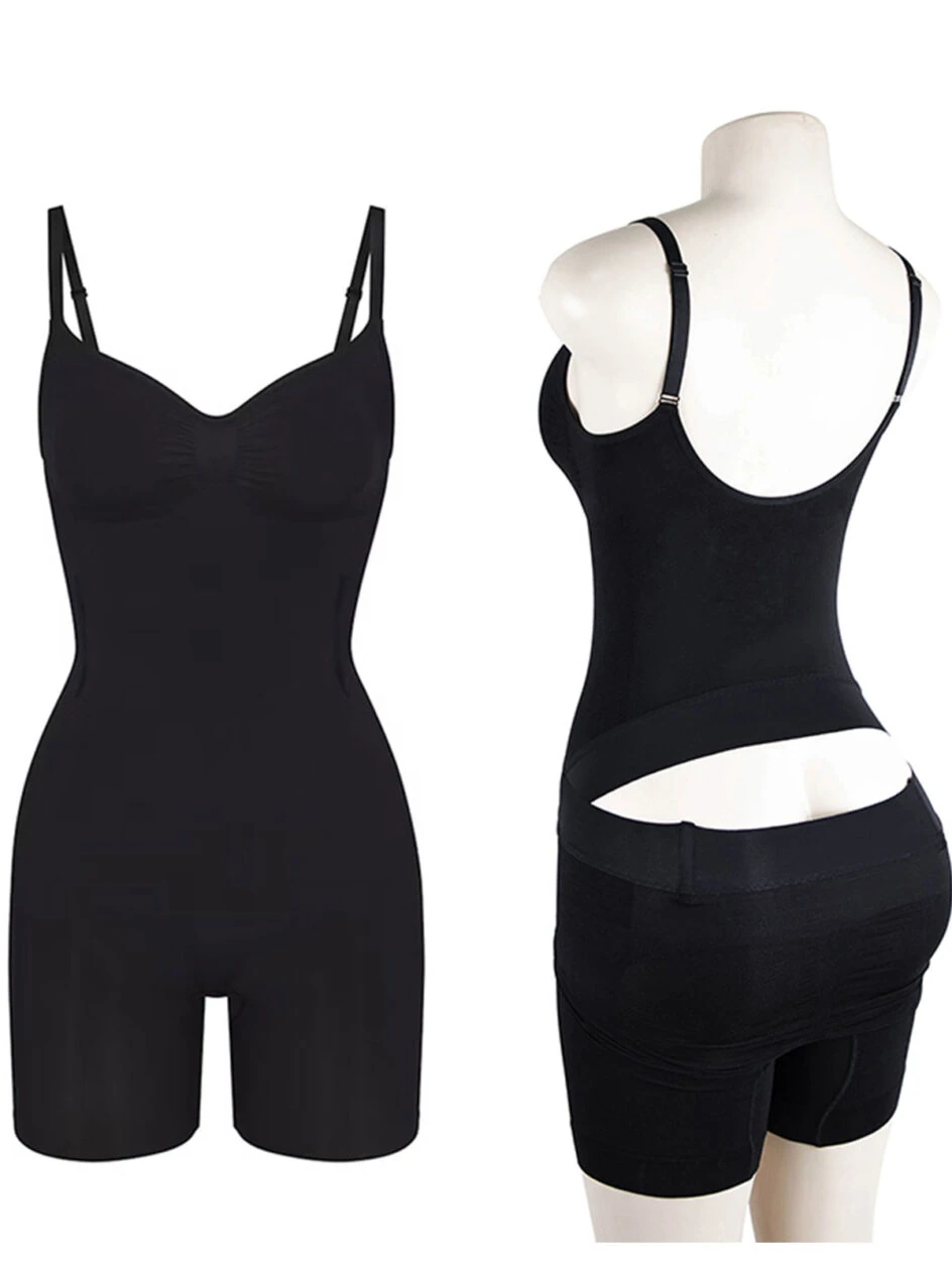 Bathroom-Friendly Seamless Shapewear with Open Rear Slit