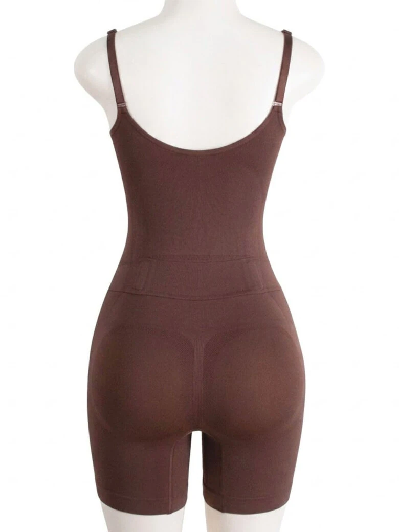 Bathroom-Friendly Seamless Shapewear with Open Rear Slit - alternate view