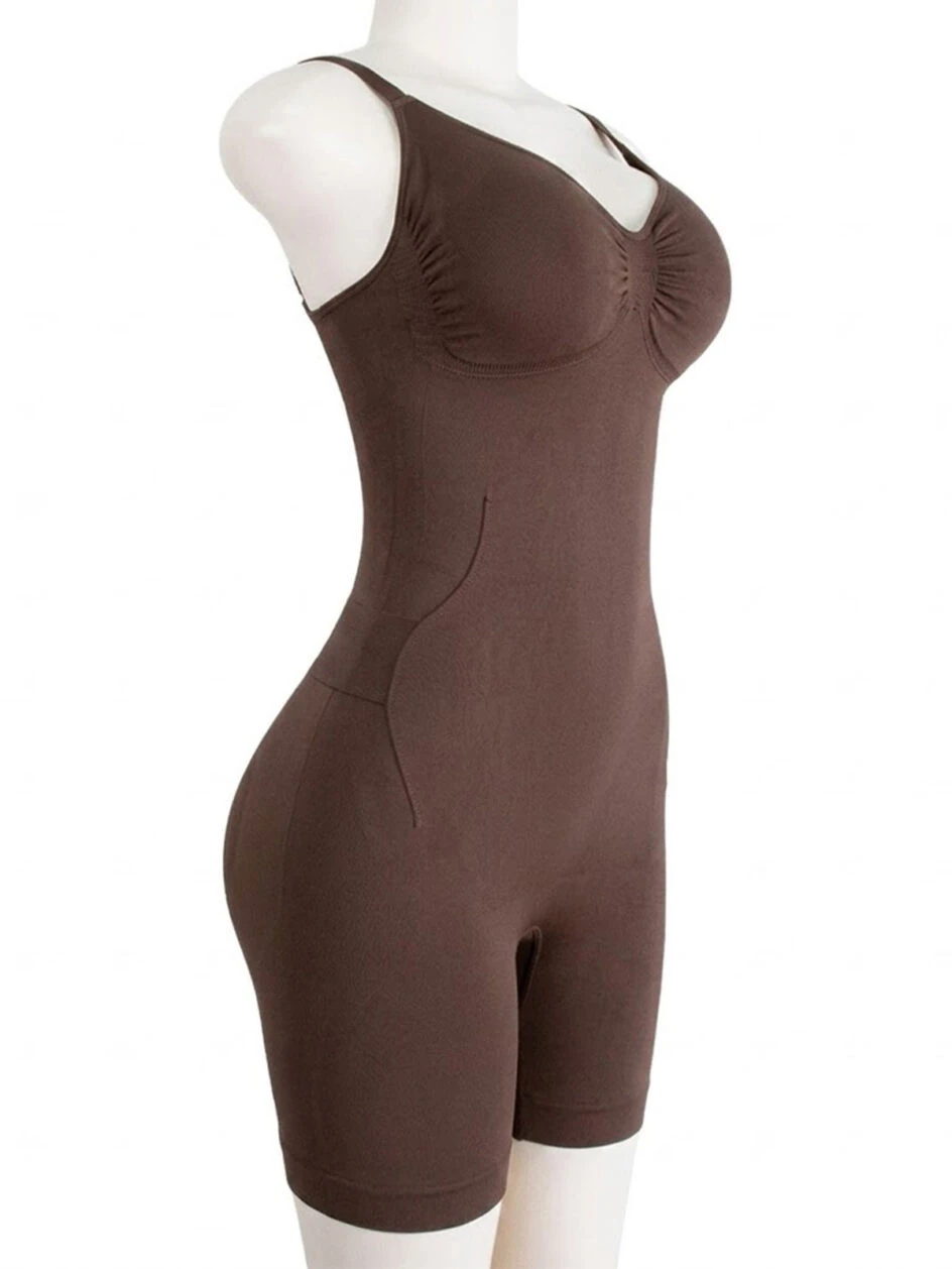 Bathroom-Friendly Seamless Shapewear with Open Rear Slit