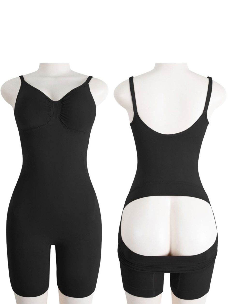 Sous-vêtements amincissants sans coutures, pratiques pour la salle de bains, avec fente arrière ouverte