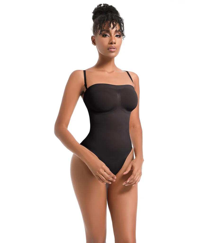Plus-Size Bandeau Tube Top Bodysuit
