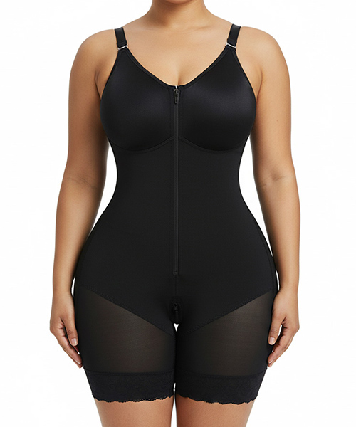 Wholesale Sculpt Lace Zip Up Colombia Fajas Bodysuit MT000839