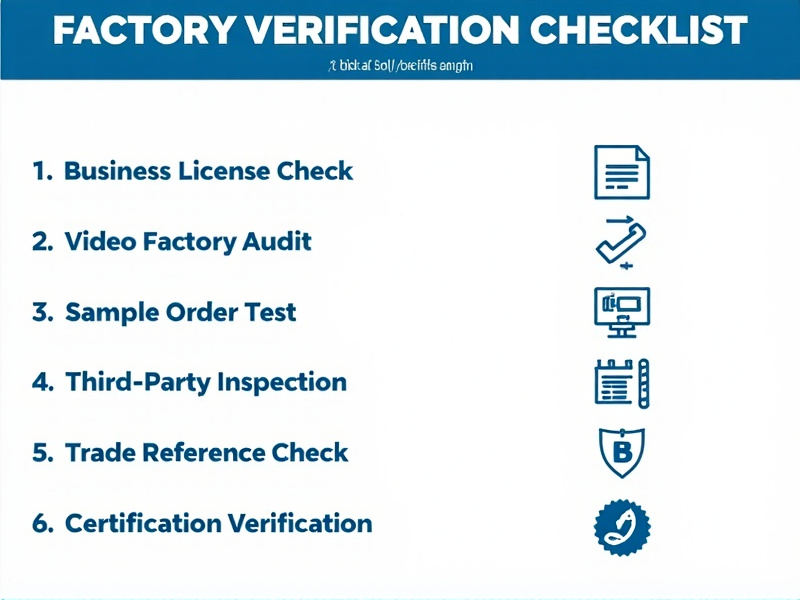 Factory verification checklist infographic: 6 steps to vet a China shapewear manufacturer